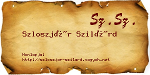 Szloszjár Szilárd névjegykártya